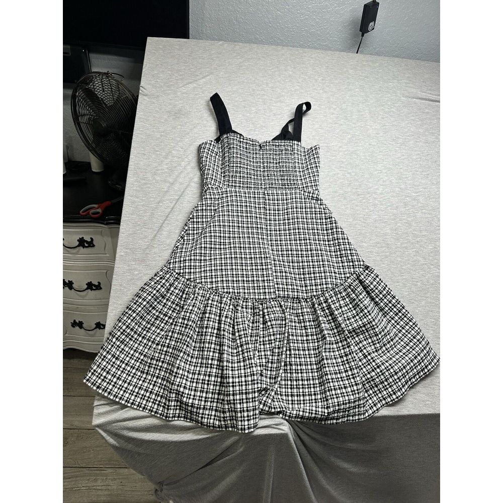 Parker Nyc Nwt Gingham Ruffle High/Low Dress Sz Xs — image 8 of 8